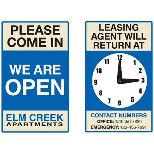 Semi-Custom 2-Sided Plastic Clock, 6" X 10" Semi-Custom 2-Sided Plastic Clock, 6" X 10"