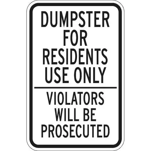 Residents Only/Violators Prosecuted Sign, Non-Reflective, 12 X 18 Residents Only/Violators Prosecuted Sign, Non-Reflective, 12 X 18