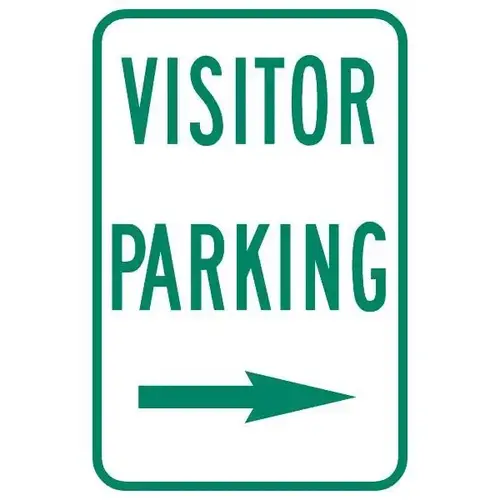 Visitor Parking Sign With Right Arrow, Reflective, 12 X 18 Visitor Parking Sign With Right Arrow, Reflective, 12 X 18