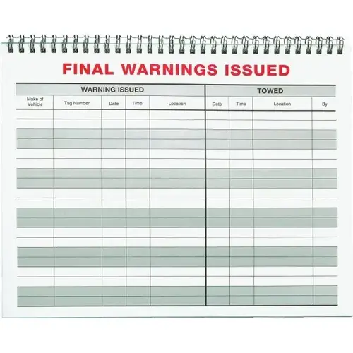 Parking Violation Log Book, Large Parking Violation Log Book, Large