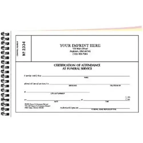 3-Part Certificate Of Attendance Book 3-Part Certificate Of Attendance Book