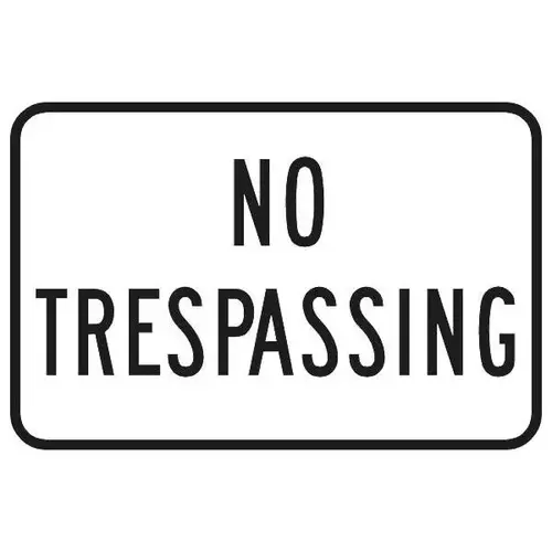 No Trespassing Horizontal Sign, Black Reflective, 18 X 12 No Trespassing Horizontal Sign, Black Reflective, 18 X 12