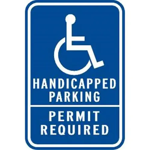 Handicapped/Permit Required Disabled Parking Sign, Non-Reflective, 12 X 18 Handicapped/Permit Required Disabled Parking Sign, Non-Reflective, 12 X 18