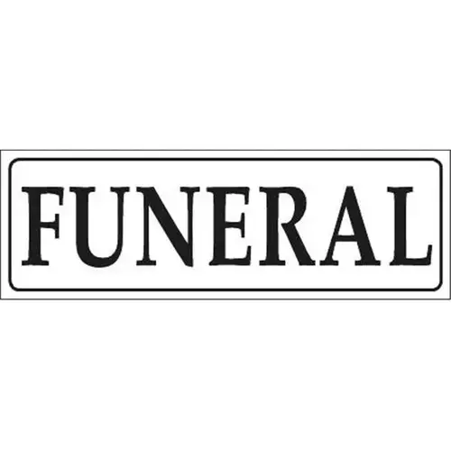 Funeral Car Magnet, 12"X4", White Funeral Car Magnet, 12"X4", White