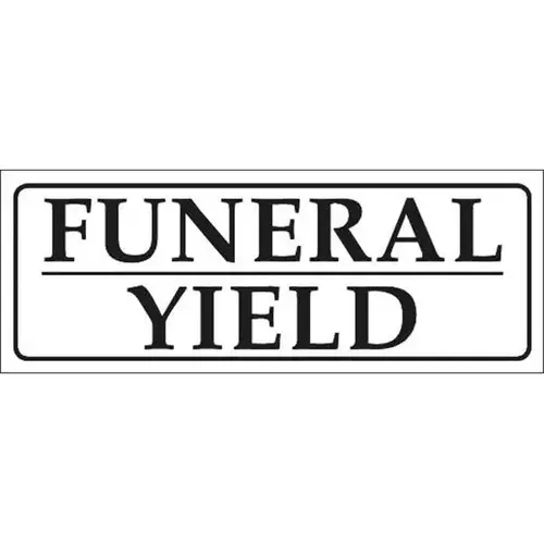 Car Magnet, White Funeral/Yield, 24 X 9" Car Magnet, White Funeral/Yield, 24 X 9"