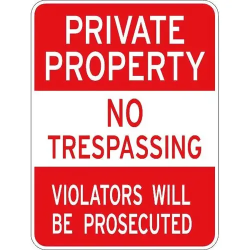 No Trespassing/Violators Prosecuted Sign, Reflective, 18 X 24 No Trespassing/Violators Prosecuted Sign, Reflective, 18 X 24