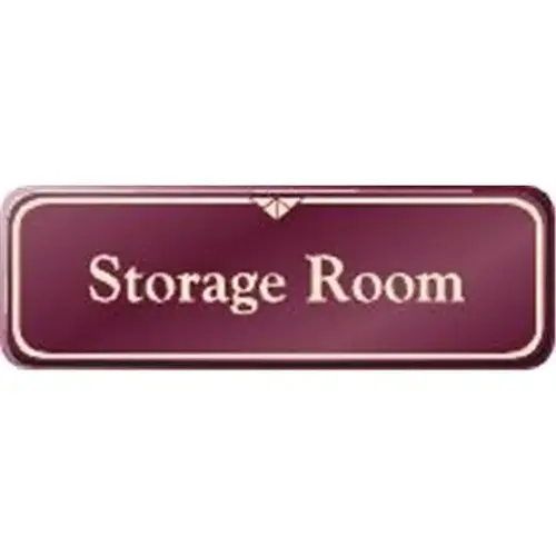 Storage Room Interior Sign, Burgundy, 9 X 3 Storage Room Interior Sign, Burgundy, 9 X 3