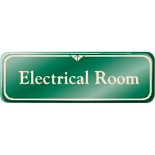 Electrical Room Interior Sign, Green, 9 X 3 Electrical Room Interior Sign, Green, 9 X 3
