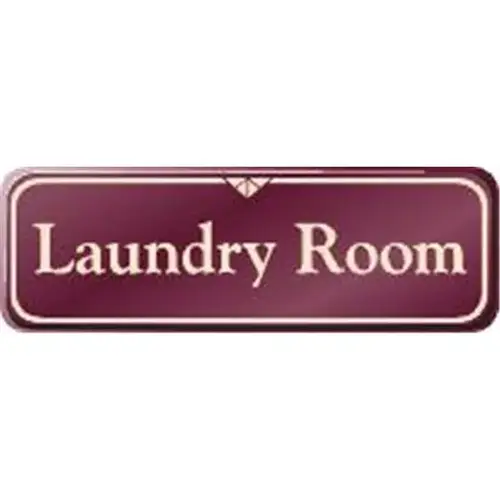 Laundry Room Interior Sign, Burgundy, 9 X 3 Laundry Room Interior Sign, Burgundy, 9 X 3