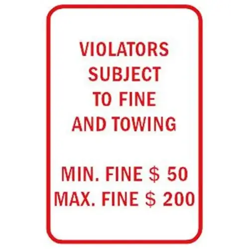 Pennsylvania Violators Subject To Towing Disabled Parking Sign, 12 X 18" Pennsylvania Violators Subject To Towing Disabled Parking Sign, 12 X 18"