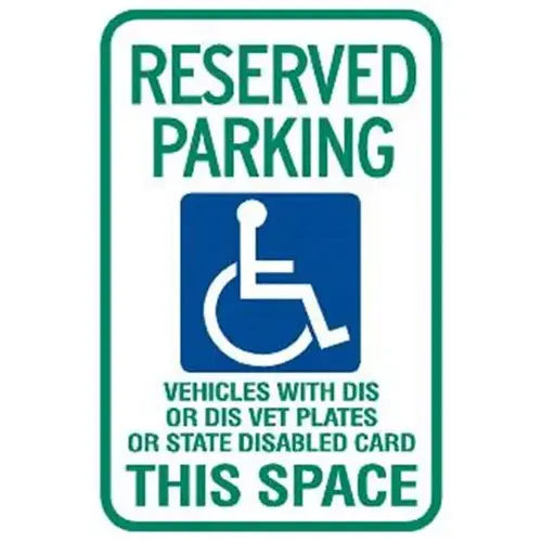Wisconsin Reserved Parking Disabled Parking Sign, Reflective, 12 X 18" Wisconsin Reserved Parking Disabled Parking Sign, Reflective, 12 X 18"
