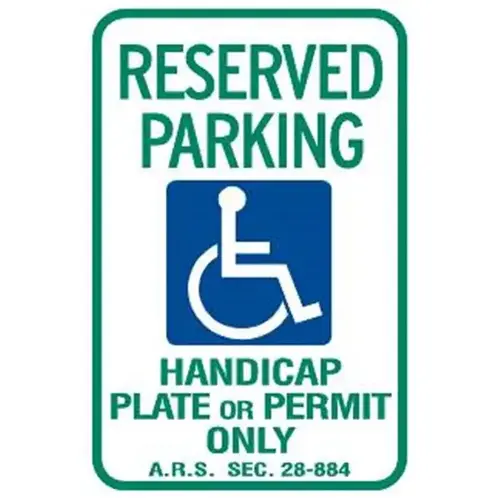 Arizona Reserved Parking Disabled Parking Sign, Reflective, 12 X 18" Arizona Reserved Parking Disabled Parking Sign, Reflective, 12 X 18"