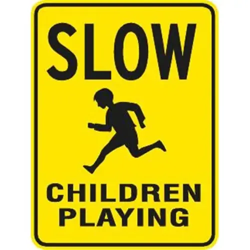Slow/Children Playing/Symbol Sign, Reflective, 18 X 24" Slow/Children Playing/Symbol Sign, Reflective, 18 X 24"