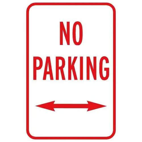 No Parking Sign With Directional Arrows, Reflective, 12 X 18 No Parking Sign With Directional Arrows, Reflective, 12 X 18