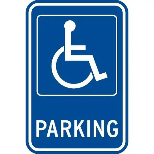 Parking Symbol Disabled Parking Sign, Blue Reflective, 12 X 18" Parking Symbol Disabled Parking Sign, Blue Reflective, 12 X 18"