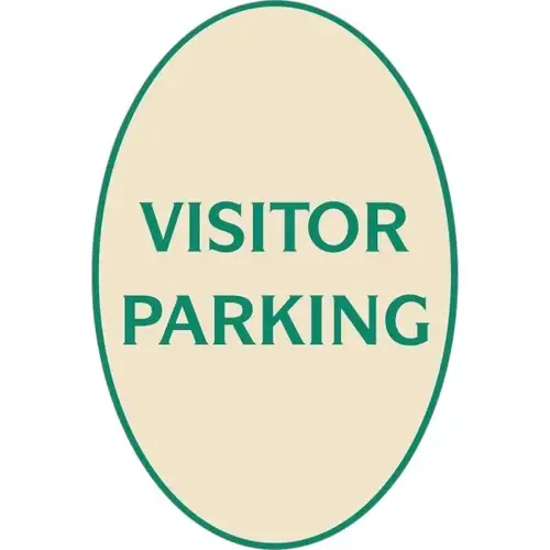 Visitor Parking Oval Designer Sign, Green On Ivory, 12 X 18 Visitor Parking Oval Designer Sign, Green On Ivory, 12 X 18