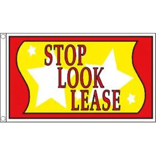 Horizontal Stop! Look! Lease! Flag, Stars, 5 ft X 3 ft Horizontal Stop! Look! Lease! Flag, Stars, 5 ft X 3 ft