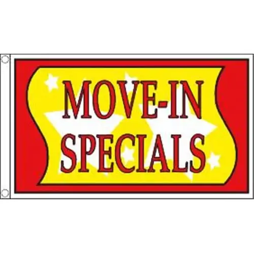 Horizontal Move-In Specials Flag, Stars, 5 ft X 3 ft Horizontal Move-In Specials Flag, Stars, 5 ft X 3 ft