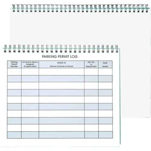 Parking Permit Log Book, Small Parking Permit Log Book, Small