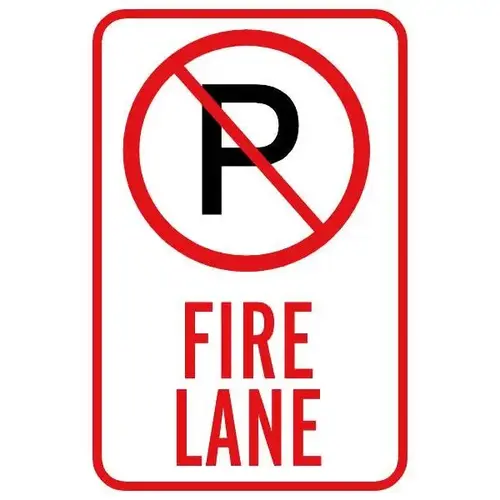 No Parking Symbol Fire Lane Sign, Reflective, 12 X 18 No Parking Symbol Fire Lane Sign, Reflective, 12 X 18
