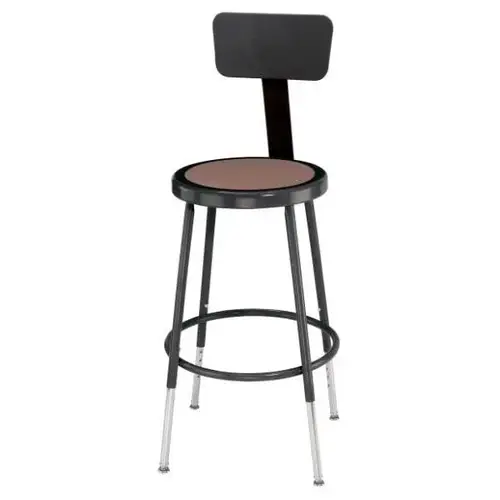 19 -27" Height Adjustable Heavy Duty Steel Stool With Backrest, Black 19 -27" Height Adjustable Heavy Duty Steel Stool With Backrest, Black