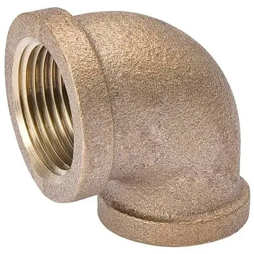 90 degree Red Brass Reducing Elbow, 1/2 X 3/8", 125 Psi, No Lead Compliant 90 degree Red Brass Reducing Elbow, 1/2 X 3/8", 125 Psi, No Lead Compliant
