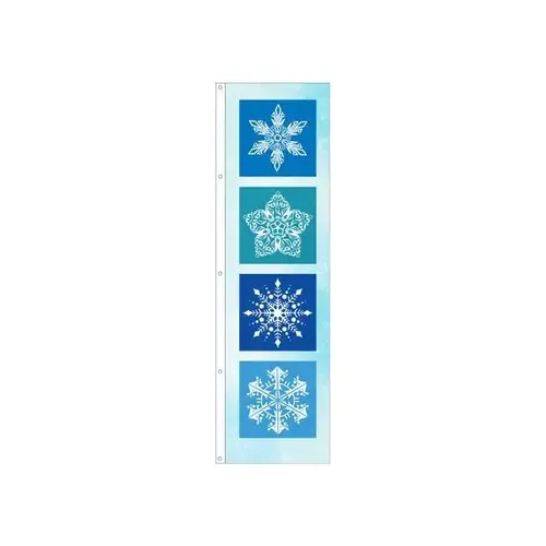 Holiday Themed Flag, Snowflake Squares, 3 ft X 10 ft Holiday Themed Flag, Snowflake Squares, 3 ft X 10 ft