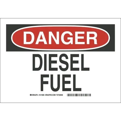 7 X 10" Polyester Self Sticking "Danger Diesel Fuel" Sign 7 X 10" Polyester Self Sticking "Danger Diesel Fuel" Sign