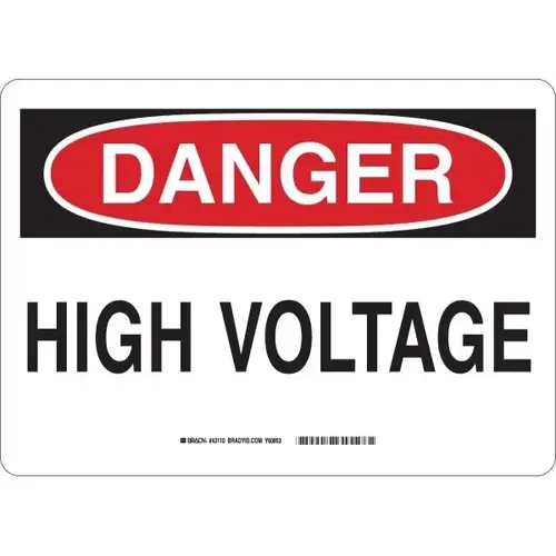 7x10" Plastic High Voltage Hazard "Danger High Voltage" Sign 7x10" Plastic High Voltage Hazard "Danger High Voltage" Sign