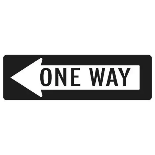 One Way Sign With Left Arrow, Reflective, 36 X 12 One Way Sign With Left Arrow, Reflective, 36 X 12