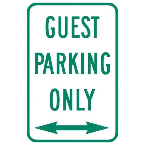 Guest Parking Only Sign With Directional Arrows, Reflective, 12 X 18 Guest Parking Only Sign With Directional Arrows, Reflective, 12 X 18
