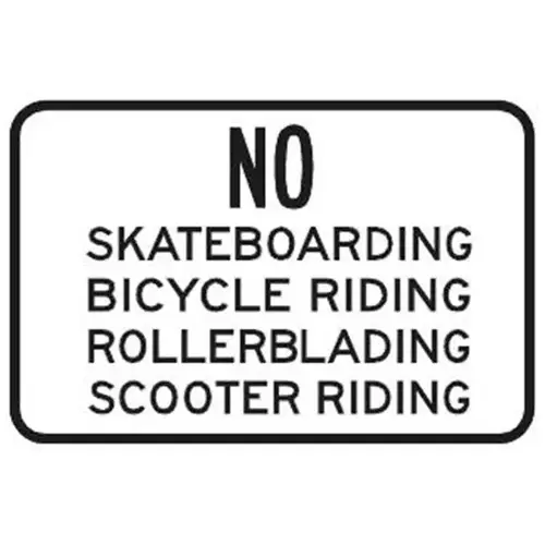 No Skateboarding/Bicycle Riding Horizontal Sign, Non-Reflective, 18 X 12 No Skateboarding/Bicycle Riding Horizontal Sign, Non-Reflective, 18 X 12