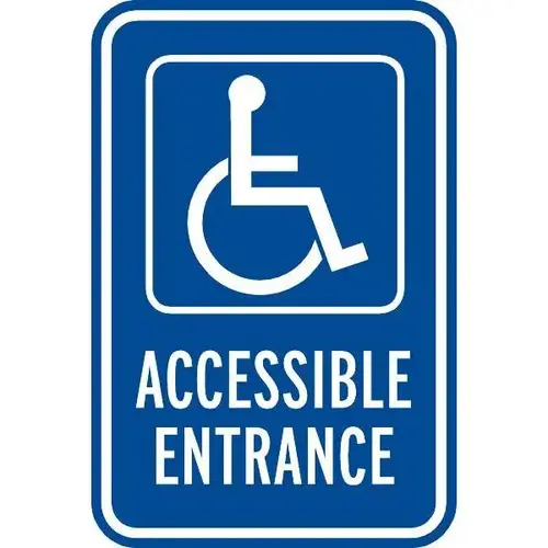 Accessible Entrance Disabled Parking Sign, Reflective, 12 X 18" Accessible Entrance Disabled Parking Sign, Reflective, 12 X 18"