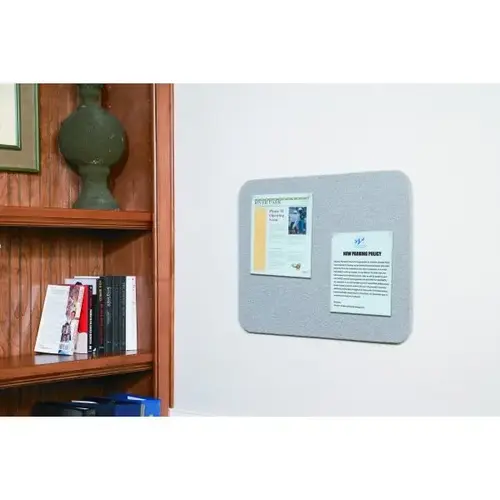 Indoor Cork Bulletin Board, Wall Mount, Fabric Covered, 24 X 36" Indoor Cork Bulletin Board, Wall Mount, Fabric Covered, 24 X 36"