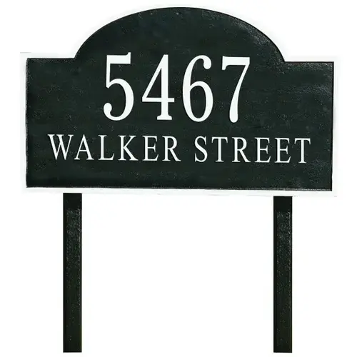 Custom Plaque Two-Sided Lawn Arch Marker With Stakes, Non-Reflective, Aluminum Custom Plaque Two-Sided Lawn Arch Marker With Stakes, Non-Reflective, Aluminum
