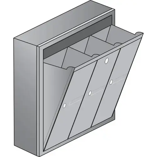 Aluminum Surface Mounted Vertical 3 Door Mailbox - Us Aluminum Surface Mounted Vertical 3 Door Mailbox - Us