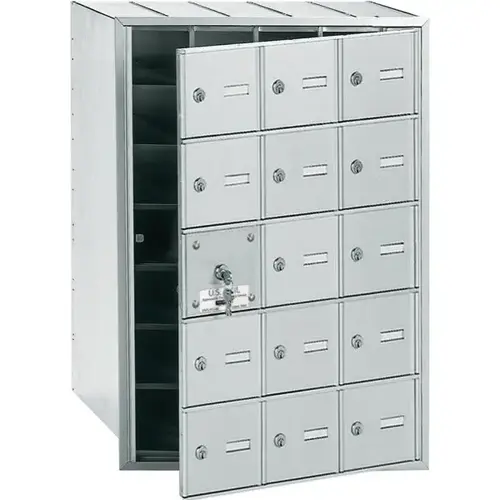 Horizontal Mailbox, 15 Doors, Aluminum Finish Horizontal Mailbox, 15 Doors, Aluminum Finish