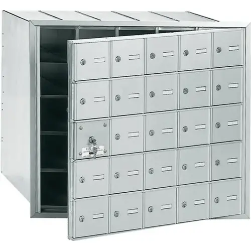 Horizontal Mailbox, 25 Doors, Aluminum Finish Horizontal Mailbox, 25 Doors, Aluminum Finish