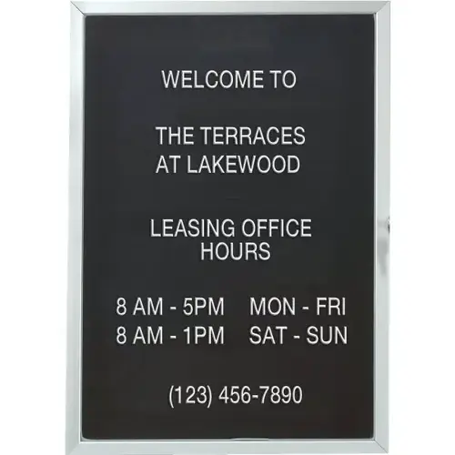 Open Face Indoor Directory Board, Aluminum Wall Mount Frame, 18 X 24" Open Face Indoor Directory Board, Aluminum Wall Mount Frame, 18 X 24"