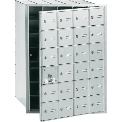 Horizontal Mailbox, 24 Doors, Aluminum Finish Horizontal Mailbox, 24 Doors, Aluminum Finish