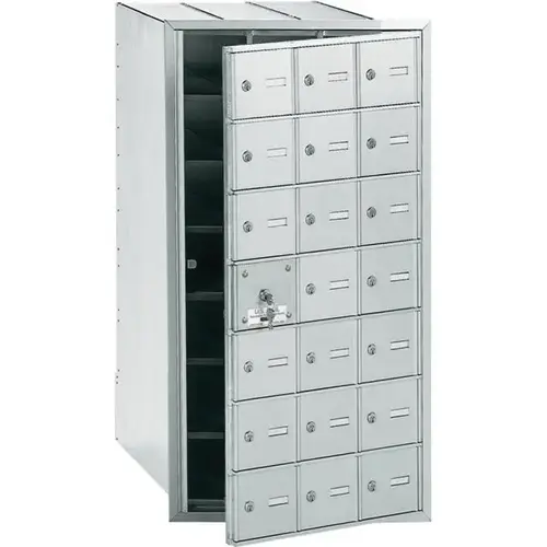 Horizontal Mailbox, 21 Doors, Aluminum Finish Horizontal Mailbox, 21 Doors, Aluminum Finish