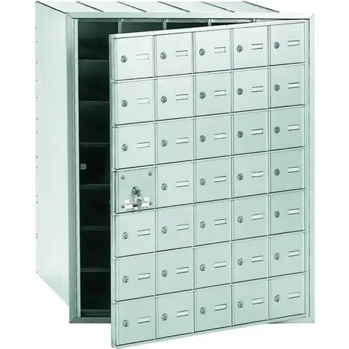 Horizontal Mailbox, 35 Doors, Aluminum Finish Horizontal Mailbox, 35 Doors, Aluminum Finish