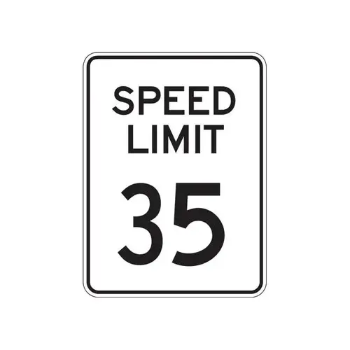 Speed Limit 35 Sign, Reflective, 18 X 24 Speed Limit 35 Sign, Reflective, 18 X 24