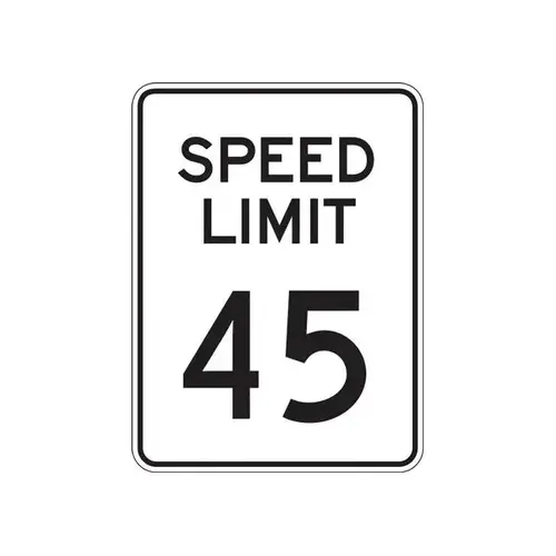 Speed Limit 45 Sign, Reflective, 18 X 24 Speed Limit 45 Sign, Reflective, 18 X 24