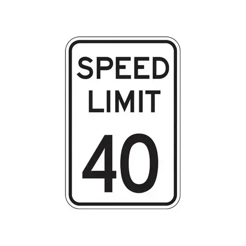 Speed Limit 40 Sign, Reflective, 12 X 18 Speed Limit 40 Sign, Reflective, 12 X 18