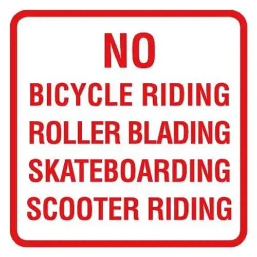 No Bicycle Riding Mini Sign, Reflective, 12 X 12" No Bicycle Riding Mini Sign, Reflective, 12 X 12"