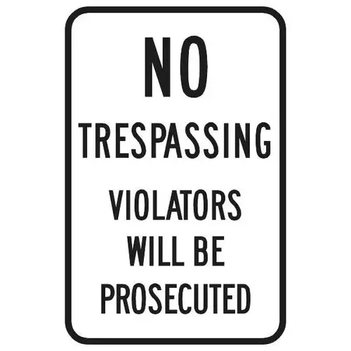 Violators Prosecuted Sign, Black Reflective, 12 X 18 Violators Prosecuted Sign, Black Reflective, 12 X 18