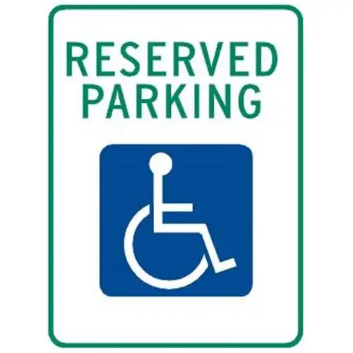 Reserved Disabled Parking Sign, Reflective, 18 X 24 Reserved Disabled Parking Sign, Reflective, 18 X 24