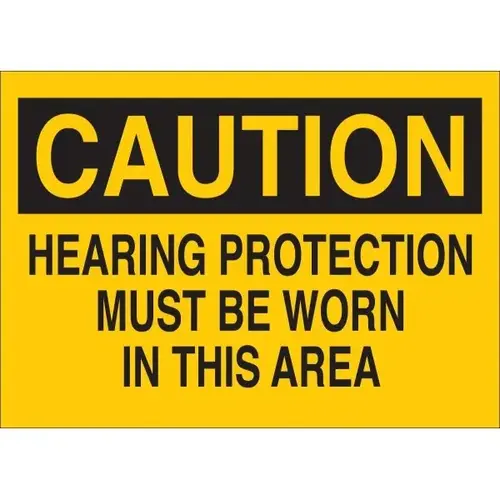 Stick-On 7 X 10" "Caution Ear Protection Must Be Worn In This Area" Sign Stick-On 7 X 10" "Caution Ear Protection Must Be Worn In This Area" Sign