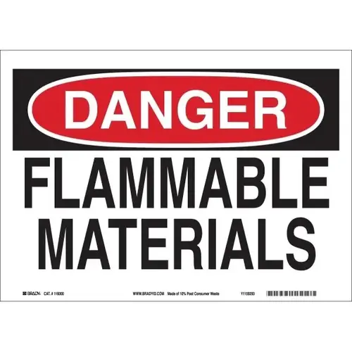 Accuform 7 X 10" Plastic "Danger Flammable" Sign Accuform 7 X 10" Plastic "Danger Flammable" Sign